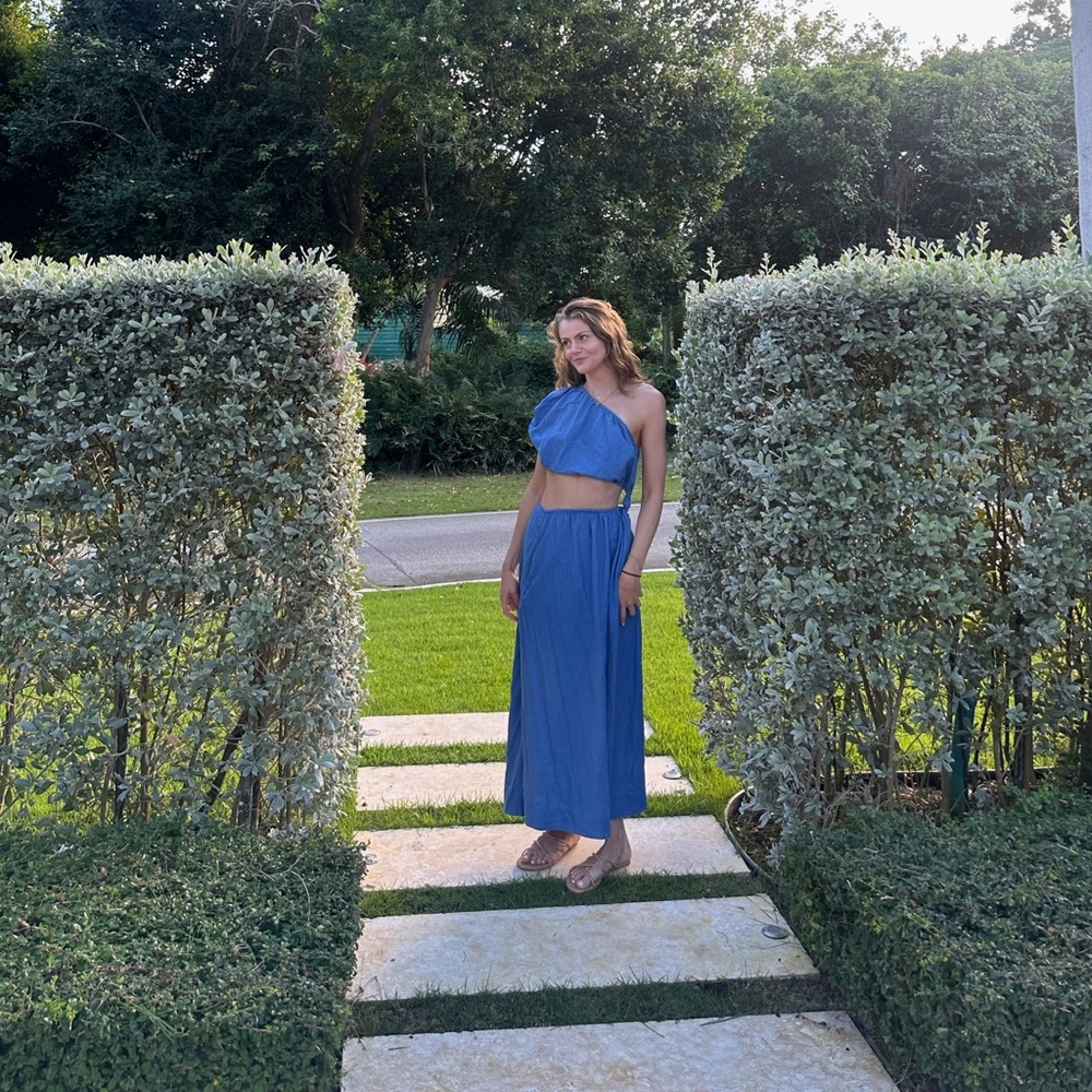FARM Rio One Shoulder Linen-Blend Dress - Picture 3 of 4